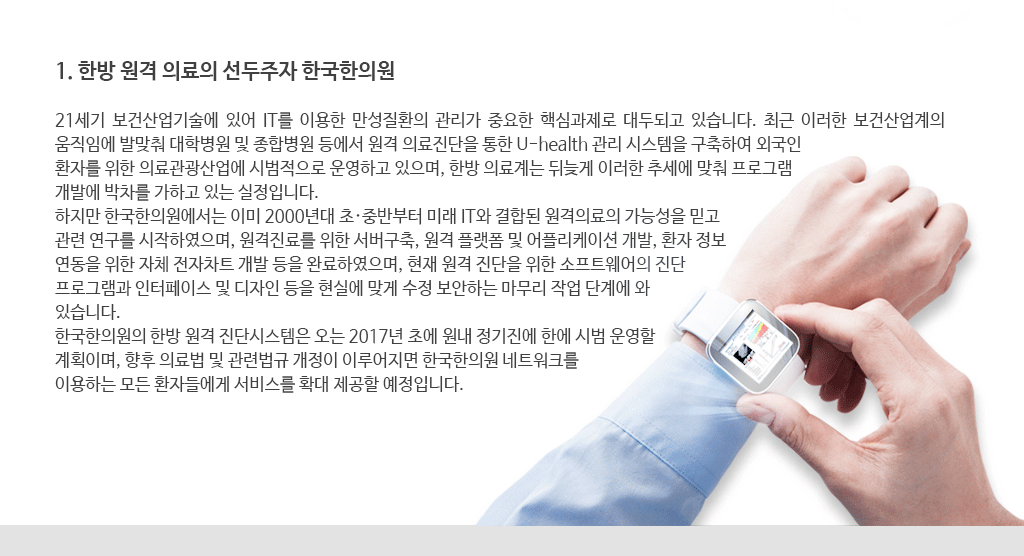 한국한의원, 한방 원격 의료의 선두주자 한국한의원